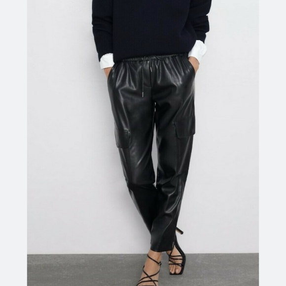 ZARA Faux Leather Pants. Size S - Picture 10 of 10